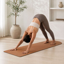Rutschfeste Yogamatte, 5 mm, mit Tragegurt, 68 x 183 cm, Braun
