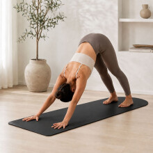 Rutschfeste Yogamatte, 5 mm, mit Tragegurt, 68 x 183 cm, Schwarz