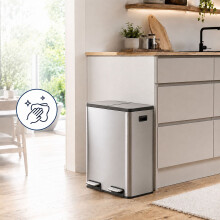 Doppel-Recyclingbehälter 2 x 30 l mit Aktivkohlefiltern, Silber