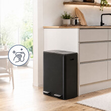 Doppel-Recyclingbehälter 2 x 30 l mit Aktivkohlefiltern, Schwarz