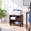 Supporto mobile per stampante con rotelle e 3 scomparti, effetto legno marrone 1