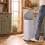 Retro-Tretmülleimer 40 l mit Soft-Close-Deckel, Hellgrau, Eisen 3