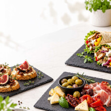 6-teiliges Set Schieferplatten für Sushi, Käse und Brot, Anthrazit