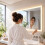 Specchio da bagno a LED con presa per rasoio e funzione antiappannamento 5
