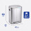 2-Kammer-Treteimer (2 x 20 l) mit Soft-Close-Deckel, Silber 4
