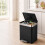 2-Kammer-Treteimer (2 x 30 l) mit Soft-Close-Deckel, Schwarz, 15 Müllbeutel 6