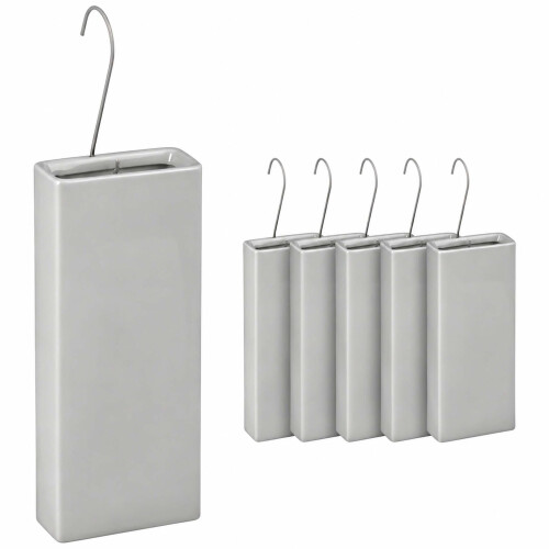 Keramik-Heizkörper-Luftbefeuchter-Set, 6-teilig mit Haken, 400 ml, Hellgrau 1