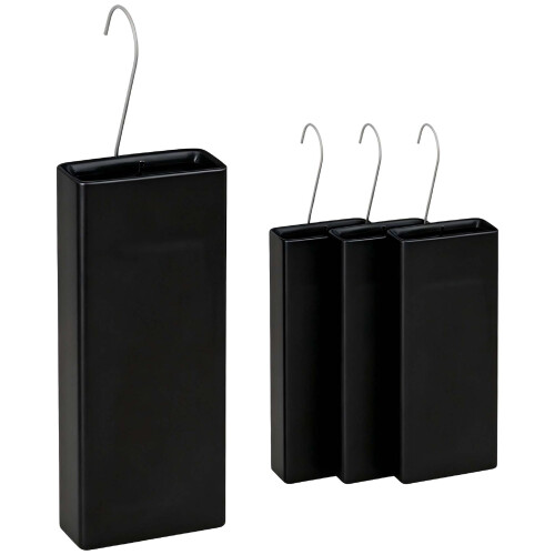 Keramik-Luftbefeuchter-Set, 4er-Pack mit Haken, 400 ml, Schwarz 1