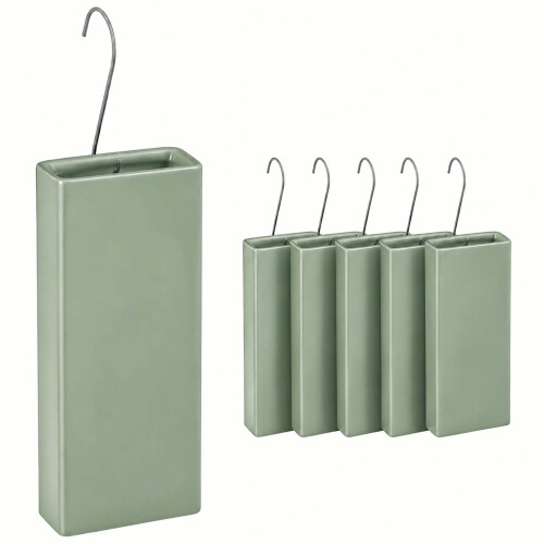Keramik-Luftbefeuchter-Set mit 6 Haken, 400 ml, Salbeigrün 1