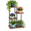 Supporto industriale per piante con 4 ripiani, in metallo e MDF, 65 x 48 x 24 cm 2