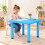 Tavolino per bambini, per interni ed esterni, 62 x 62 cm, blu 1