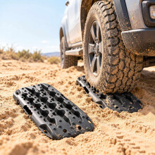 Offroad-Bergebretter, 2-teiliges Set, 57 cm, bis zu 7 t Traglast, Schwarz