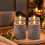 Flammenlose LED-Säulenkerzen, 4er-Set mit Timer – Betonoptik, Grau 1