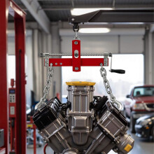 Motorlastpositionierer für Werkstattkran, 900 kg – Stahl, 4 Ketten, Rot