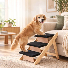 Zusammenklappbare Hundetreppe und Rampe 2-in-1 mit 3 Stufen, bis 50 kg