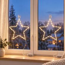 Batteriebetriebener LED-Weihnachtsstern mit Fernbedienung und Timer, 40 LEDs
