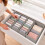 Set di 8 organizer per cassetti con divisori, grigio chiaro 1