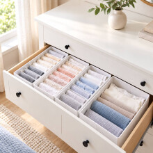 Schubladenorganizer-Set, 8-teilig, mit Trennboxen, weiß, Vliesstoff