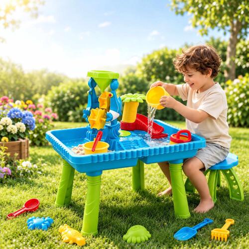 Tavolo da gioco acquatico con sgabello e set di accessori da 37 pezzi