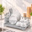 Scolapiatti con beccuccio girevole e portaposate, grigio, larghezza 43 cm 7