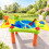 Sand- und Wasserspieltisch für Kinder mit 2 Fächern, Klappdeckel 7