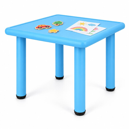 Tavolino per bambini, per interni ed esterni, 62 x 62 cm, blu 1