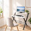 Scrivania pieghevole per computer con supporto per monitor e 2 livelli 1