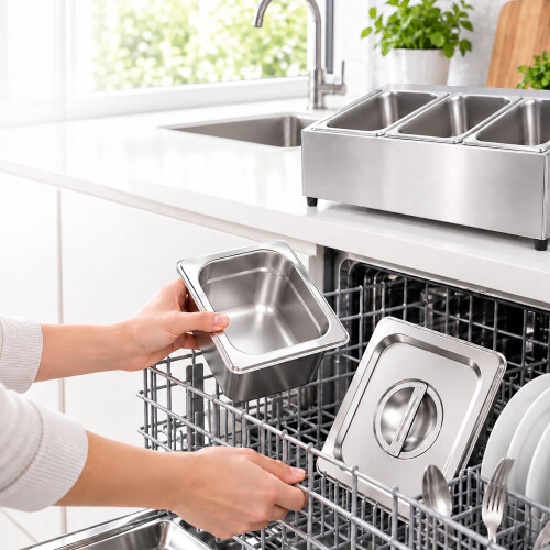 Set di contenitori per ingredienti con 5 ciotole GN 1/6 e coperchi 2