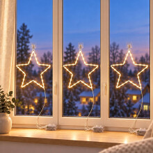 Batteriebetriebener LED-Weihnachtsstern mit Fernbedienung und Timer, 40 LEDs
