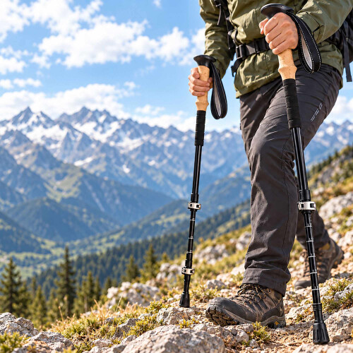 Set di 2 bastoncini da trekking telescopici con accessori e borsa, 100-135 cm 2