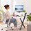 Scrivania pieghevole per computer con supporto per monitor e 2 livelli 6