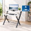 Scrivania pieghevole per computer con supporto per monitor e 2 livelli 7