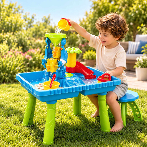 Tavolo da gioco acquatico con sgabello e set di accessori da 37 pezzi 2