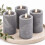 LED-Kerzen in Betonoptik mit Flackerlicht, 4er-Set, Grau, mit Timer 2