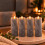 LED-Kerzen in Betonoptik mit Flackerlicht, 4er-Set, Grau, mit Timer 1
