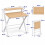 Scrivania pieghevole per computer con supporto per monitor, 2 livelli 4