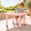 Kindertisch für drinnen und draußen, 62 x 62 cm, Rosa 5