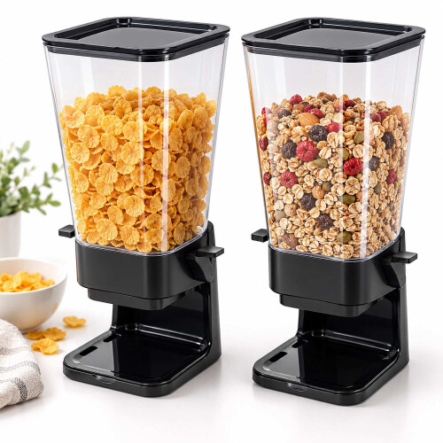 Set di 2 dispenser per cereali, 5.5 litri ciascuno, con dosaggio controllato 1