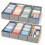 Set di 8 organizer per cassetti con divisori, grigio chiaro 2