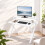 Scrivania pieghevole per computer con supporto per monitor e 2 livelli 5