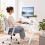Scrivania pieghevole per computer con supporto per monitor e 2 livelli 6