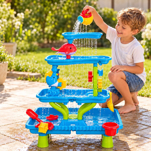 Tavolo da gioco acquatico per bambini con 4 livelli e animali marini 2