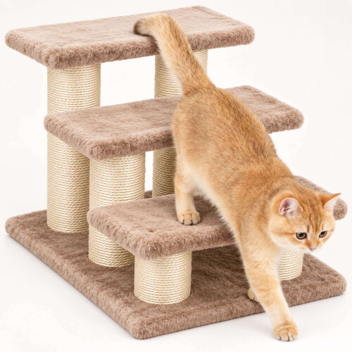 Scaletta per gatti a 3 gradini con pali in sisal 1