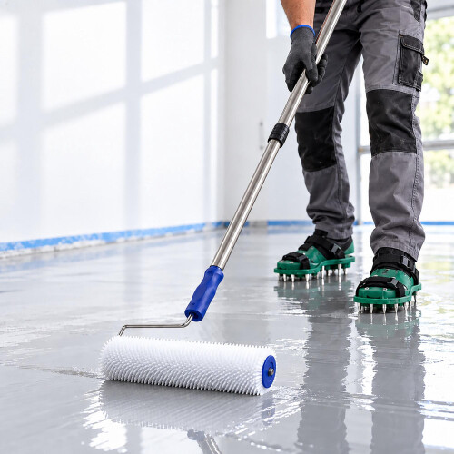 Set di 4 pezzi per rivestimento epossidico per pavimenti con rullo chiodato 2