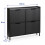 Ausklappbarer Schuhschrank mit 4 Fächern, gerippter Front, Schwarz 4