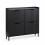 Ausklappbarer Schuhschrank mit 4 Fächern, gerippter Front, Schwarz 10