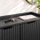 Ausklappbarer Schuhschrank mit 4 Fächern, gerippter Front, Schwarz 9