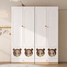 Lackierter Kinderkleiderschrank - CIPACHO - Set von 2 - 80 x 50 x 200 cm - MDF - Zwei Türen - Kleiderstange - Schubladen