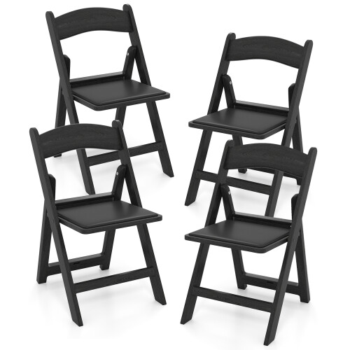 Costway 4 Pack Folding Chairs Dining Chair Set with Padded Seat Back