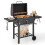 Costway Camping Charcoal Grill BBQ Smoker Combo with 2 Wheels 2 Side Tables 1